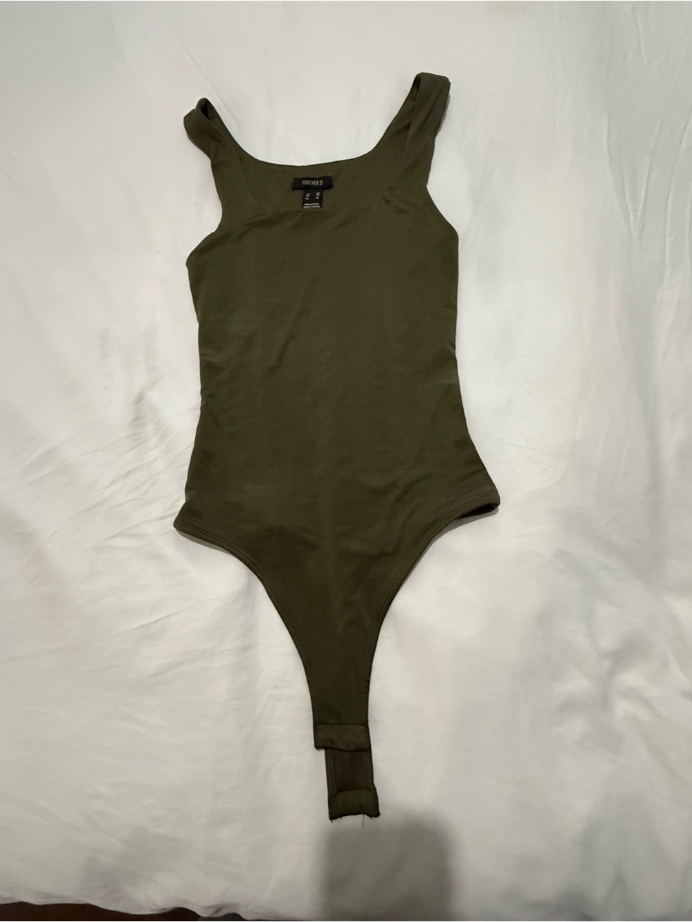 Forever 21 Olive Green Stretch One-Piece Bodysuit